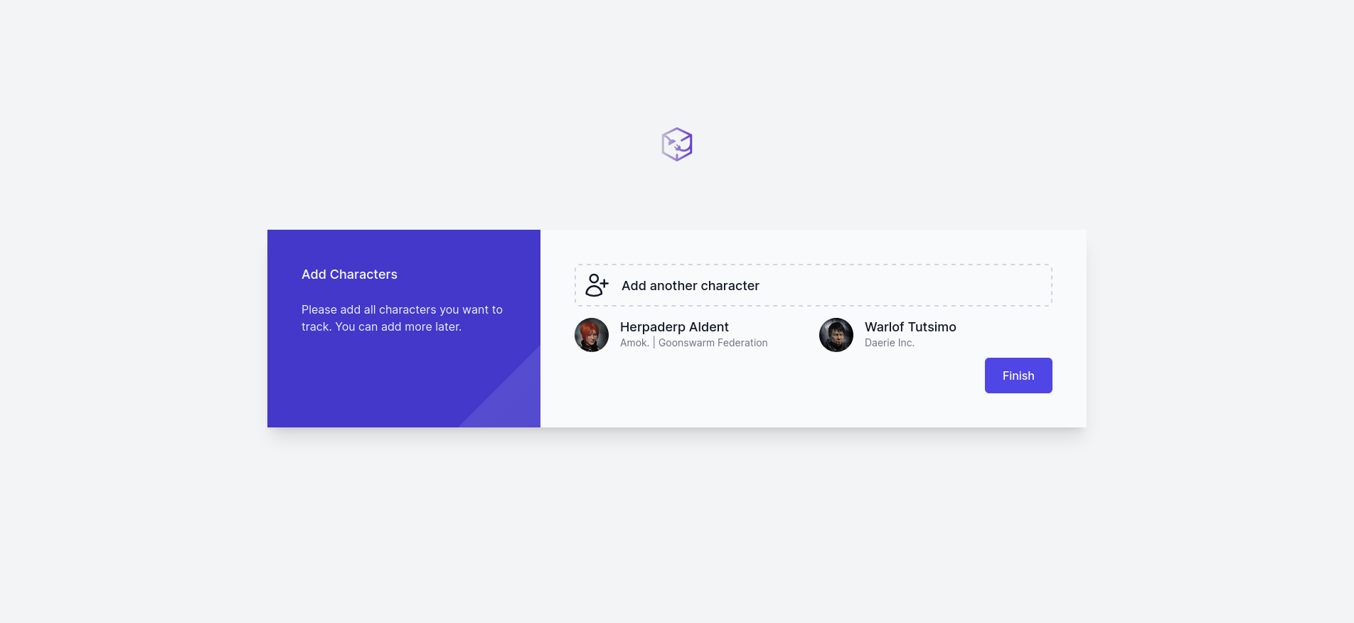 Onboarding Wizard - Characters